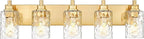 5-Light Bathroom Light Fixtures, 30 Inch Brushed Gold Vanity Lights by Metwet
