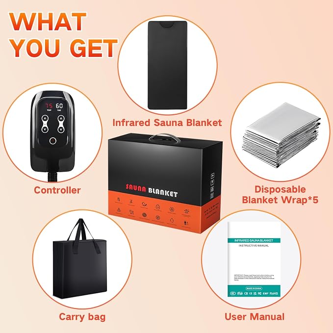 Infrared Sauna Blanket for Home, Low EMF Carbon Crystal Heating, Portable Dry - Image 7