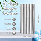 SmoothNovelty 16 Pack Microfiber Bath Towels Bulk 27'' x 60'' Oversized Size - Image 2