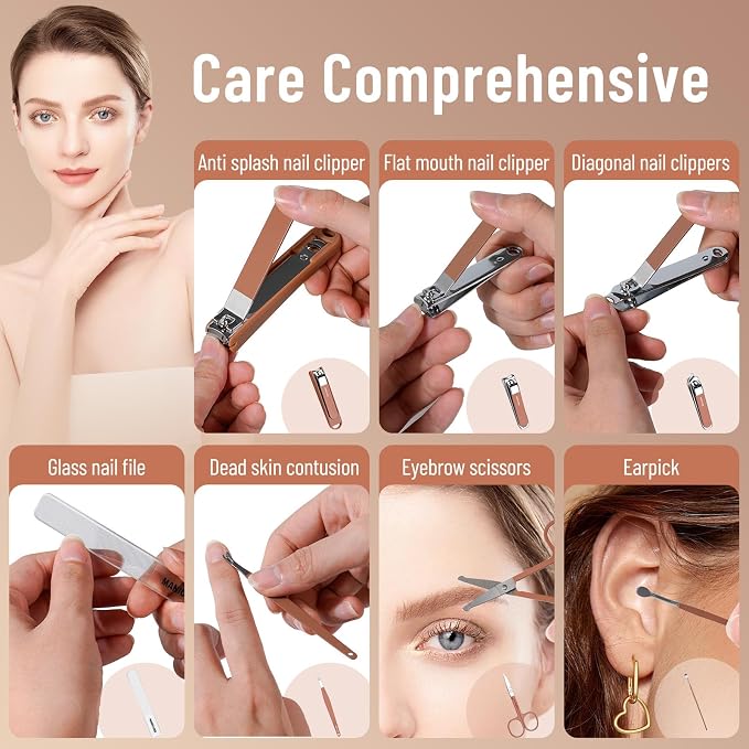 Nail Clippers and Beauty Tool Portable Set, Cuticle Nail Care Tools, Suitable - Image 4
