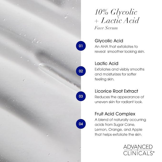 Advanced Clinicals Exfoliating 10% Glycolic Acid Serum - Image 4