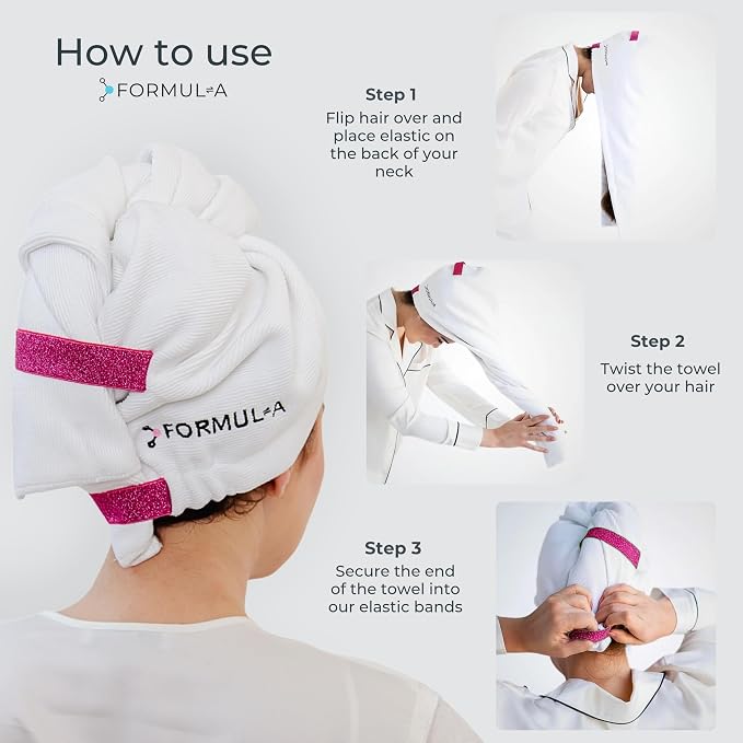FORMUL-A Microfiber Hair Towel Wrap – Anti Frizz Towel - Image 3