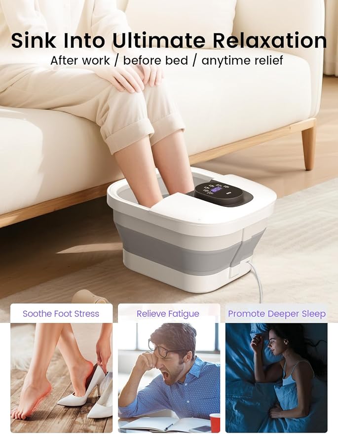 RIKE Collapsible Foot Spa with Fast PTC Heating and Massage, 14 Temp Control - Image 5