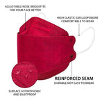 Borje KN95 Face Masks for Adults 50 Pack, 5-Ply Red Disposable Face Mask - Image 2