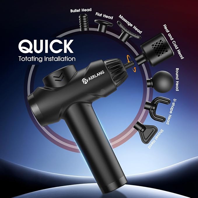 AERLANG Massage Gun with Heat and Cold, Deep Tissue Massage Gun, Back and Neck - Image 6