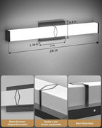 Modern Bathroom Light Fixtures, 24inch Dimmable LED Bathroom Vanity Lights Over - Image 4