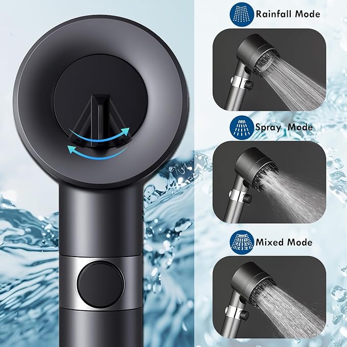 CWPW Filtered Shower Head with Handheld High Pressure 4 Spray Showerhead with - Image 3