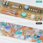 WOWBOX 6 Pack Clear Drawer Organizer Set, Acrylic Drawer Storage Trays - Image 4