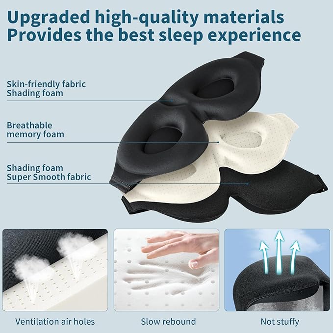 ZGGCD Sleep Mask for Side Sleeper, Light Blocking Sleeping Eye Mask for Women - Image 5