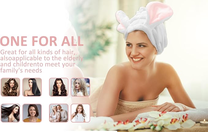fhgnysm 2 Packs Microfiber Hair Towel, Hair Turbans - Image 7