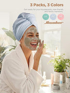 Hicober Microfiber Hair Towel, 3 Packs Hair Turbans - Image 5