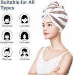 Microfiber Hair Towel Wrap, Soft Lightweight Hair Turben Towel, Super Absorbent - Image 4