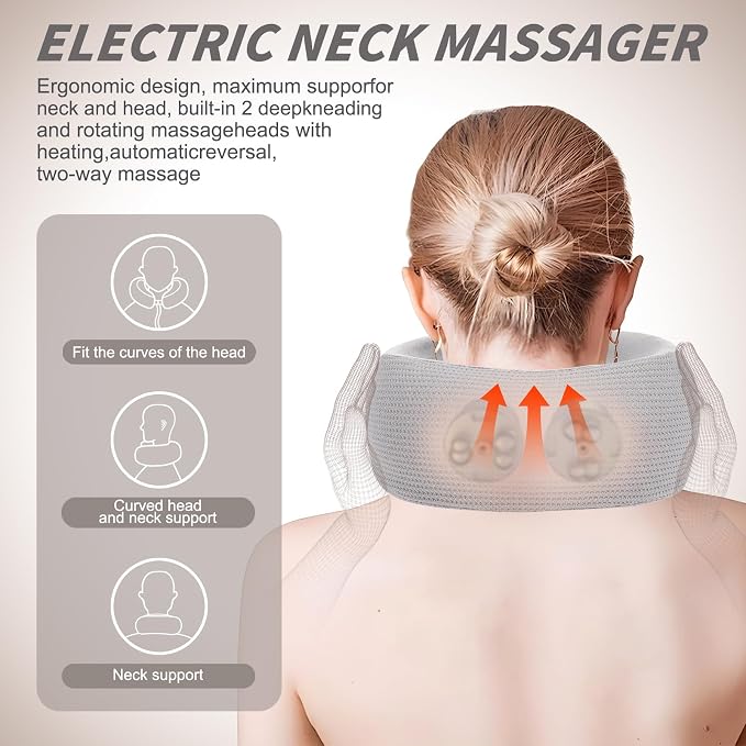 Electric Neck Massager, Portable Travel Pillow - Image 4