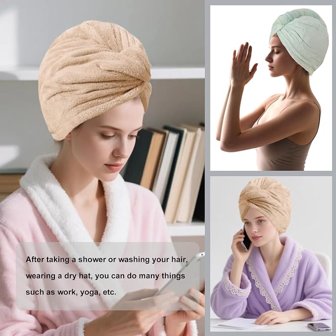 Microfiber Hair Drying Towel Wrap - Image 4