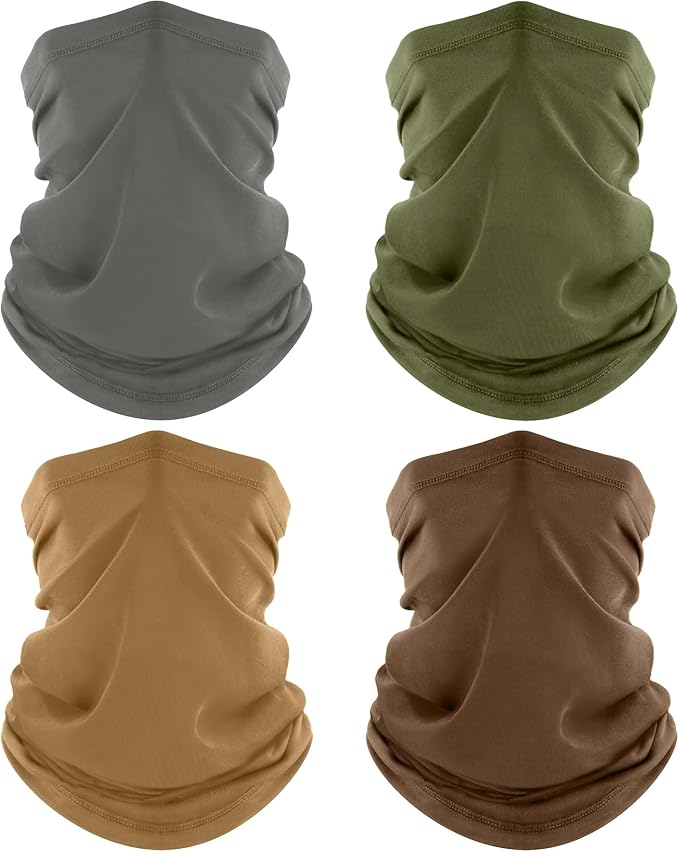 ROXUN 4 Pack Neck Gaiter, Cooling Breathable Face Mask UV Protection Scarf by Roxun