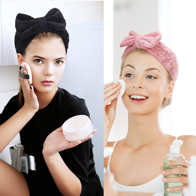3 Pieces Wash Face Headband Makeup Spa Headband Towel Terry Hair Bands - Image 6