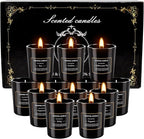 12 Pack Scented Black Candles Gift Set, Natural Soy Wax Aromatherapy Candles - Image 4