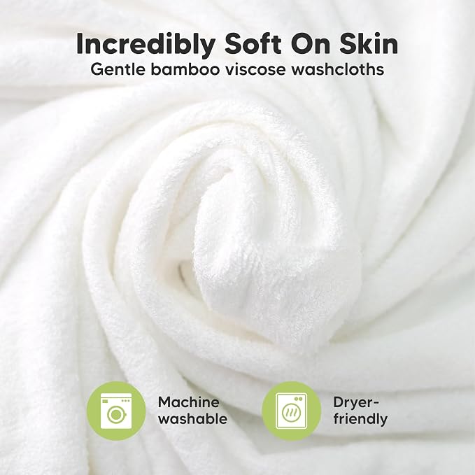 6-Pack Baby Washcloths – Soft Absorbent Viscose from Bamboo Washcloths - Image 2