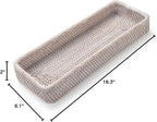 Rattan Bathroom Vanity Trays Toilet Tank Baskets Long Narrow Hand Towel Storage - Image 8
