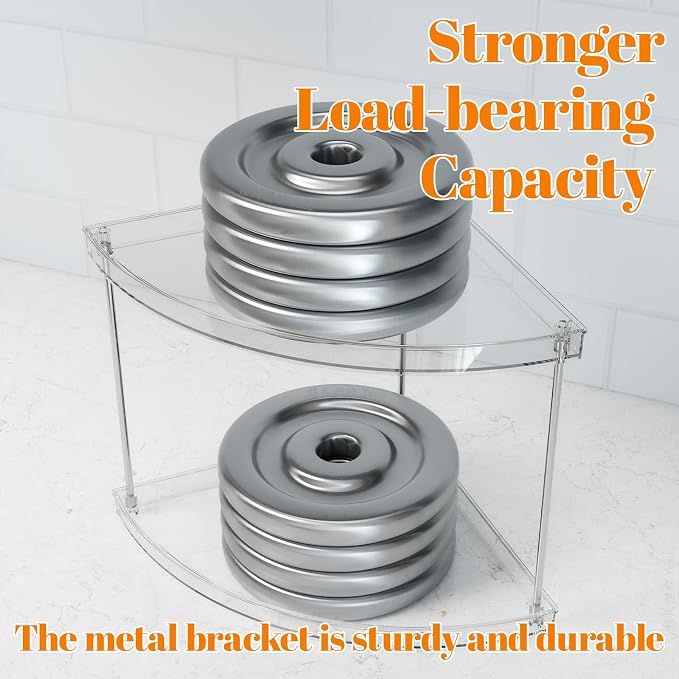 Yieach Clear Corner Bathroom Counter Organizer, 2Tier Tiered Countertop Corner - Image 4
