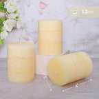 3x4 Inches Jasmine Scented Pillar Candles Ivory White Hand-Poured Candle Long - Image 5