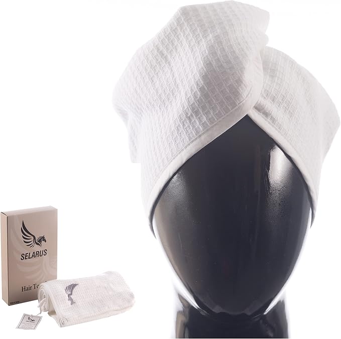 100% Turkish Cotton Hair Towel Wrap by SELARUS