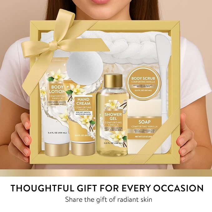 Spa Luxetique Gifts for Women 8pcs Vanilla Bath and Body Works Gift Set for - Image 8
