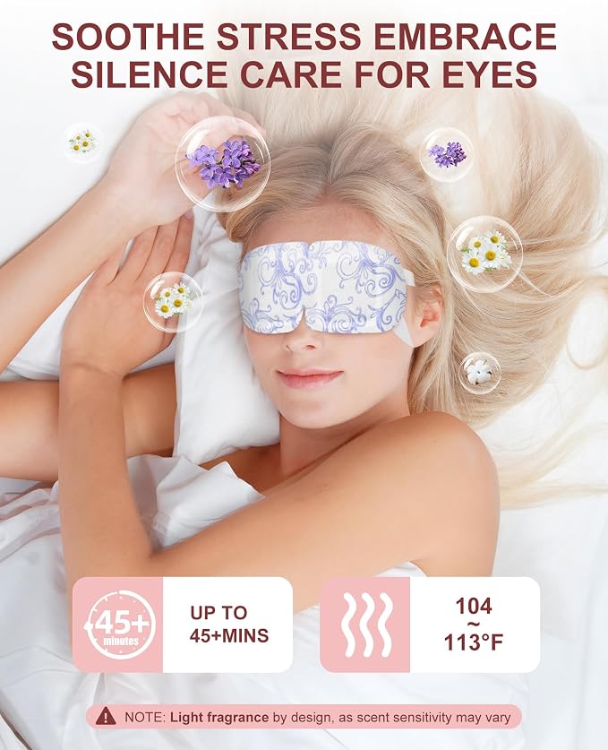 Steam Eye Masks Disposable 24 Pack, 45+ Min Self Heating Eye Mask - Image 3