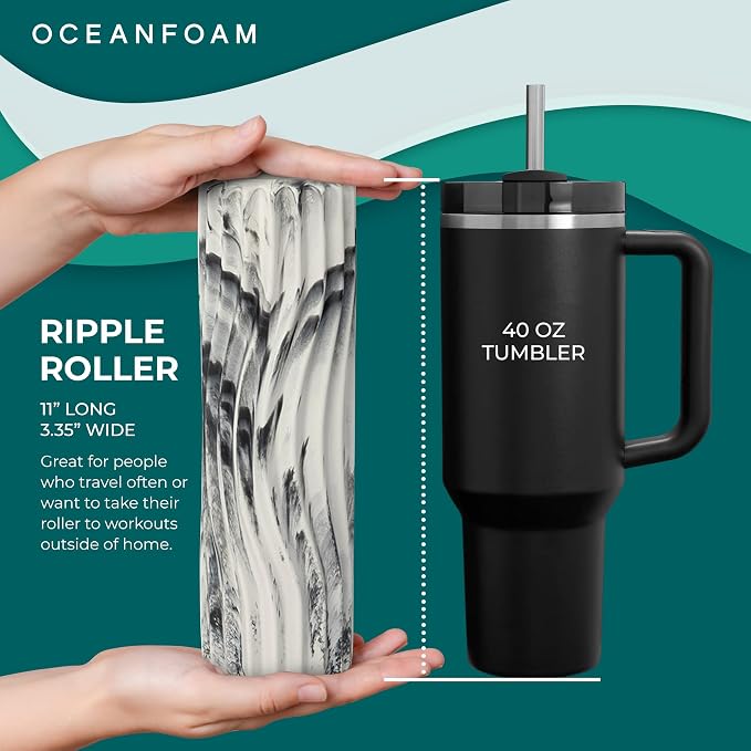 Oceanfoam Ripple Travel Foam Roller Firm Mini Foam Roller - Image 2