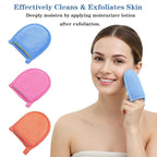 3 Pcs Exfoliating Gloves, Natural Plant Fiber Facial Scrub Mitts, Deep - Image 6