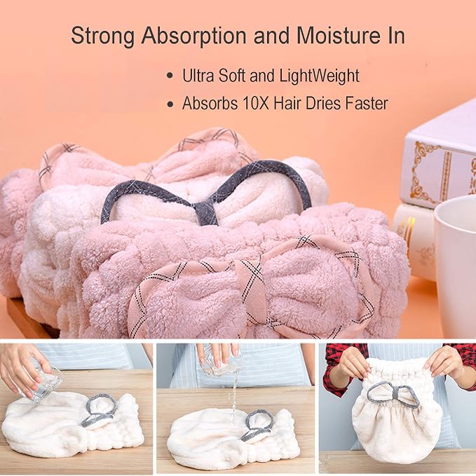 Jseng Large Microfiber Fast Hair Drying Towel Cap, Extrame Soft & Ultra - Image 5