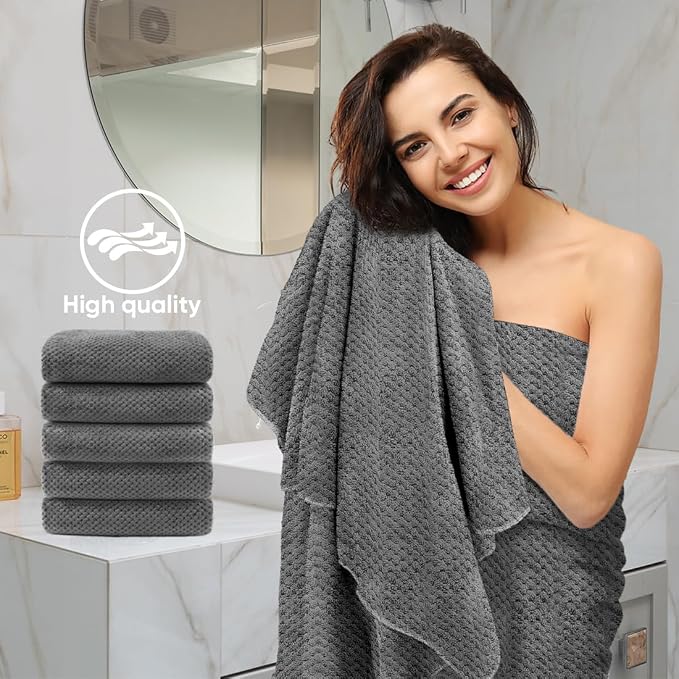 HOMEXCEL 6 Pack Bath Towel Set, Microfiber Ultra Soft Highly Absorbent Bath - Image 5