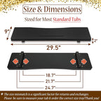 Stylish Black Bamboo Bathtub Tray Caddy - Image 2