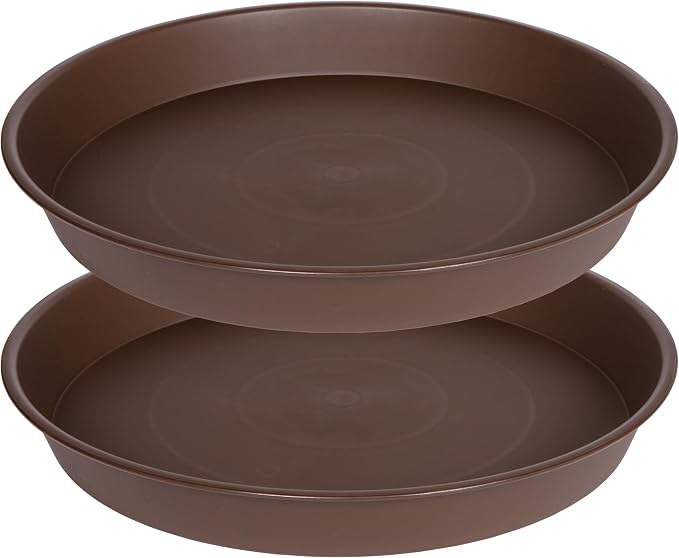2 Pack of 18 19 inch Plant Saucer Drip Tray, 17 19 21 23 25 27 inch Heavy Duty by Bleuhome
