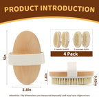 SAMEBUTECO 4 Pack Dry Body Brushing Brushes, Natural Bristle Exfoliating Scrub - Image 2