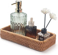 Rattan Bathroom Vanity Trays Toilet Tank Baskets Long Narrow Hand Towel Storage by DECRAFTS