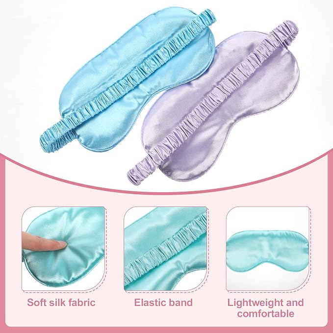 16 Pcs Satin Silk Eye Mask Blackout Sleeping Blindfolds Bulk Smooth Sleep Mask - Image 6