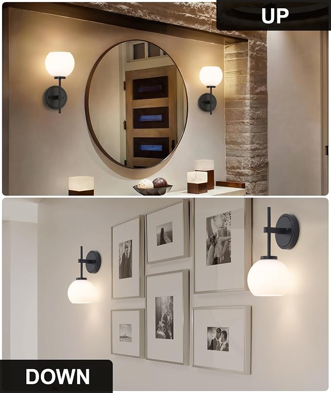 SANTOSTOCK Black Wireless Rechargeable Wall Sconces - Image 7