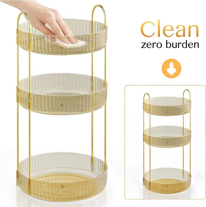 Rotating Makeup Organizer Countertop, Skincare Organizers, Spinning Perfume - Image 7