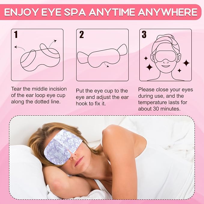 XPCARE 24 Pack Steam Eye Masks for Dry Eyes, SPA Warm Sleep Eye Mask, - Image 4