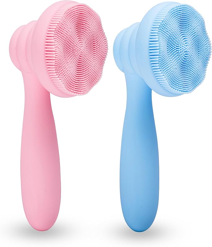 2 PC Silicone Facial Cleansing Brush Facial Scrubber Manual Exfoliating Facial by MtBoi