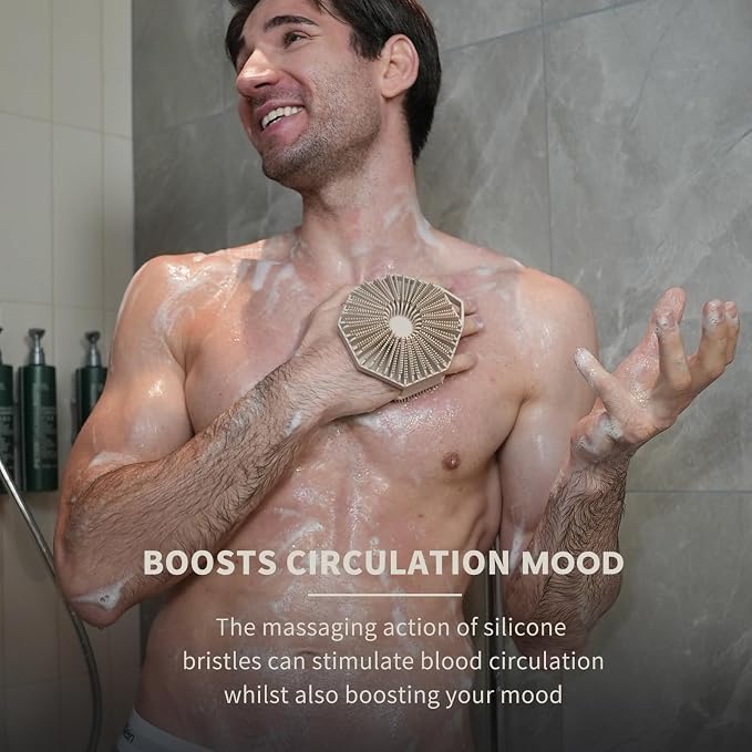 iTokGoK® Silver-Infused 2-in-1 Silicone Body Scrubber, Double-Sided Design Body - Image 4