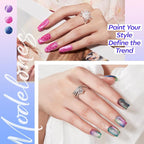 modelones Cat Eye Gel Nail Polish, 6 Colors Glitter Summer Red Pink Purple - Image 4