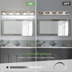 Brushed Nickel Bathroom Light Fixtures Over Mirror, 5-Light Bathroom Vanity - Image 5