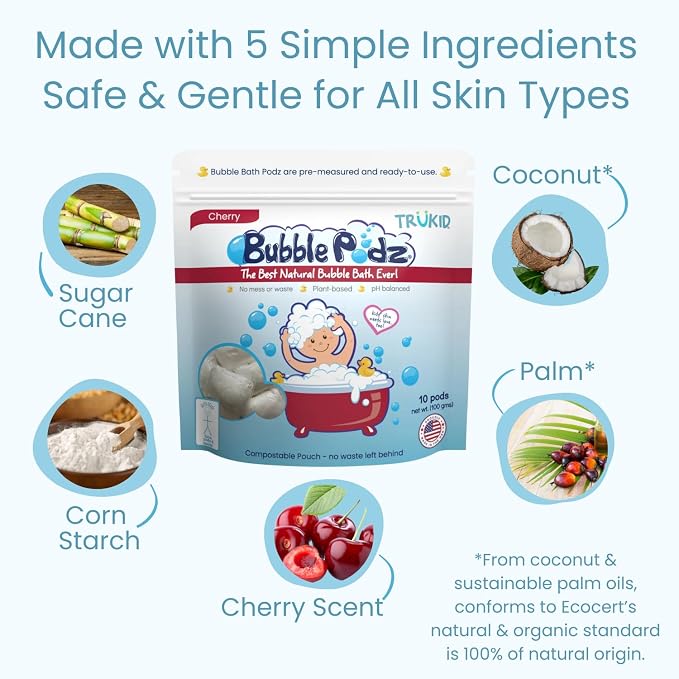 TruKid Bubble Podz Bubble Bath for Kids, & Babies, Tear Free Gentle & - Image 6