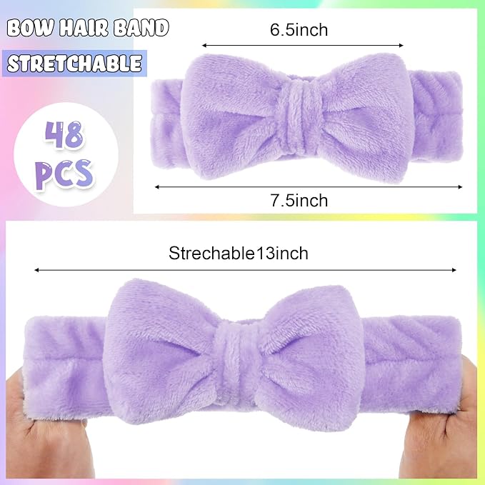 WILLBOND 48 Pieces Spa Headband Bulk Skincare Headbands Face Wash Makeup - Image 2