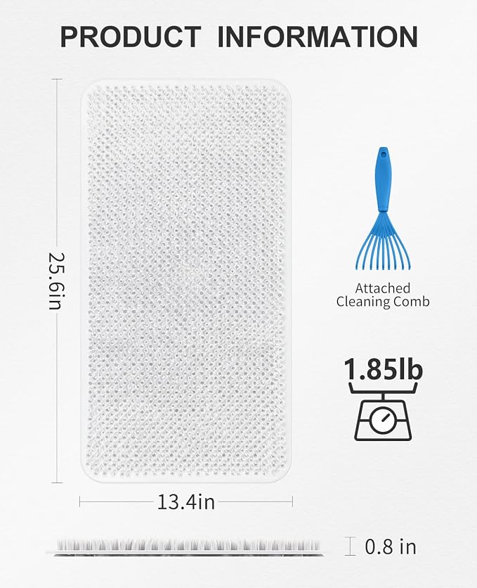 OTHWAY Non Slip Grassy Bathtub Mat : 25.6X13.4 Inches Sturdy But Soft Bath - Image 4