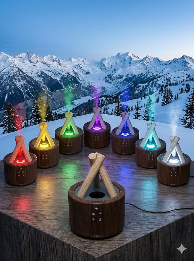 Campfire Flame Diffuser for Essential Oils, 250ml Ultrasonic Cool Mist - Image 5