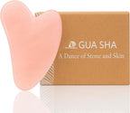 Rose Quartz Gua Sha Facial Tool Heart-Shaped Crystal by DoSensePro