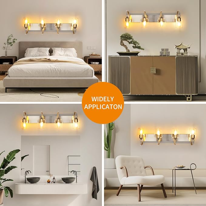 4-Light Brushed Nickel Vanity Light - Image 5